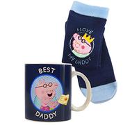 Vanilla Underground Peppa Pig Juego de tazas y calcetines para papá del mejor papá Regalos
