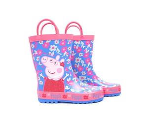 Vanilla Underground Peppa Pig Wellies - Manijas fáciles para niña de las flores - Botas de lluvia 22.5 EU