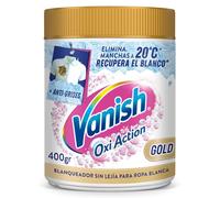 Vanish Oxi Action Gold Multipoder - Quitamanchas multibeneficio, blanqueador y potenciador de lavado, para ropa blanca, en polvo, sin lejía 400gr