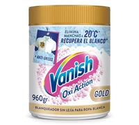 Vanish Oxi Action Gold Multipoder Quitamanchas Multibeneficio, Blanqueador y Potenciador de Lavado, para Ropa Blanca, en Polvo, sin Lejía, 960 gr