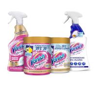 Vanish Oxi Action Gold - Pack 960gr Ropa Color + 960g Ropa blanca, Spray Quitamanchas Ropa día a día para ropa en spray sin lejía 4 en 1 750ml + Spray Quitamanchas para Ropa Blanca sin lejía 750ml