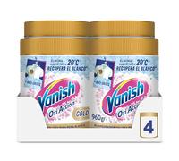 Vanish Oxi Action Gold - Quitamanchas multibeneficio, blanqueador y potenciador del lavado, para ropa blanca, En Polvo, Sin Lejía 3,84 (4x 960g)