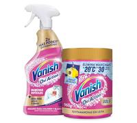 Vanish Oxi Action Gold quitamanchas multibeneficios Pack 960gr Ropa Color + Spray Quitamanchas Ropa día a día para ropa en spray sin lejía 4 en 1 750ml