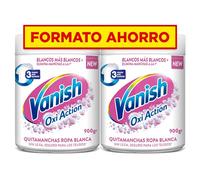Vanish Quitamanchas Oxi Action – Blanqueador ropa blanca en polvo sin lejía 900 g (Paquete de 2)