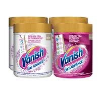 Vanish Oxi Advance Quitamanchas Lote Ropa Blanca + Ropa Color, Elimina Olores, Potenciador Lavado Polvo - 4x400 gr