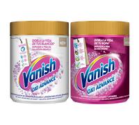 Vanish Oxi Advance Quitamanchas Lote Ropa Blanca + Ropa Color, Elimina Olores, Potenciador Lavado Polvo - 2x400 gr