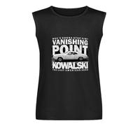 Vanishing Point Sleeveless T-Shirt Man's Fashion Cotton Black Vest Tank Clothes, Negro , 3XL