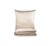 VANITA' DI RASO DEU819785 - Juego de Cama (Funda nórdica de 135 x 200 cm y Funda de Almohada de 80 x 80 cm, 100% algodón), Color Arena