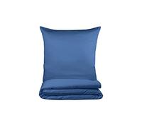 VANITA' DI RASO Juego de Cama Premium (Funda nórdica de 135 x 200 cm y Funda de Almohada de 80 x 80 cm, 100% algodón), Color Azul