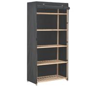 Vanitopaz Armario gris 79 x 40 x 170 cm con barra para colgar ropa y 4 estantes para dormitorio, habitación infantil o pasillo, espacio de almacenamiento para ropa, ropa, chaquetas, zapatos