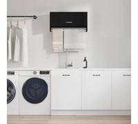 Vanitopaz Armario negro 70 x 32,5 x 35 cm de material de madera con barra para colgar ropa y espacio de almacenamiento para dormitorio, habitación de los niños, pasillo, solución de almacenamiento