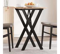 Vanitopaz Mesa de comedor con estructura en X de madera maciza de pino y acero pulverizado, 50 x 50 x 75 cm, mesa de cocina estable, moderna, ahorra espacio, para comedor y familia