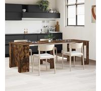 Vanitopaz Mesa de comedor de madera en roble ahumado, 240 x 85 x 75 cm, rectangular, extensible, plegable, ampliable, ahorra espacio, moderna, para comedor, cocina, familia e invitados