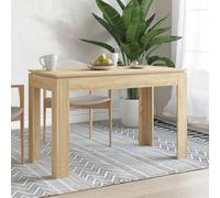 Vanitopaz Mesa de comedor de roble Sonoma, 120 x 60 x 76 cm, rectangular, moderna, ahorra espacio, fácil de limpiar, estable, para comedor, cocina, familia
