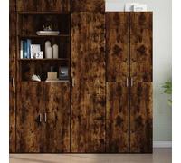 Vanitopaz Tabla alta de roble ahumado, 45 x 42,5 x 185 cm, material de madera con mucho espacio de almacenamiento, aparador para salón, dormitorio, pasillo, estante bajo, aparador moderno, rústico