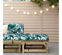 Vanitopaz Taburete de jardín con cojín de madera de pino tratada a presión, 61 x 60,5 x 30 cm, resistente a la intemperie, modular ampliable para terraza, balcón, salón, grupo de asientos con