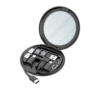 Vanity Case Cable Kit Budi 11 IN 1 Essential Travel Kit in Black