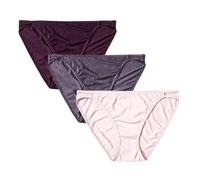 Vanity Fair 3 Pack Illumination String Bikini Panty 18308 Ropa Interior Tipo, Rosa Ballet/Sangría/Violeta Acero, 6 (Pack de 3) para Mujer