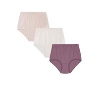 Vanity Fair Bragas de nailon Perfectly Yours Ravissant #15712 para mujer, Algodón - Paquete de 3 - malva encantado/cachemira/blanco glaciar, 8
