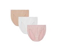 Vanity Fair Calzoncillos para Mujer, 3 Pack - Blanco/Cuarzo/Beige, 9