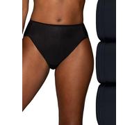 Vanity Fair Illumination Hi Cut Panties, Silky Stretch & Satin Trim Ropa Interior, Negro, Multi, 9 (Pack de 3) para Mujer
