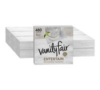 Vanity Fair Entertain Servilletas para bebidas, 480 unidades, servilletas de papel de cóctel, 12 paquetes de 40 servilletas
