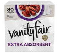 Vanity Fair Everyday Extra Absorbent Premium Paper Napkin, 80 Count, Dinner Napkin for Messy Meals