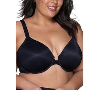 Vanity Fair Full Figure Front Closure Bra, Beauty Back Smoothing, Lightly Lined Cups Up to DDD Sujetador, Traslúcido, Negro, 110C para Mujer