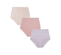 Vanity Fair High Waisted Underwear, Full Coverage Ladies Panties, Perfectly Yours Briefs Ropa Interior, Algodón: Violeta Suave/Rosa Celestial/Cervatillo, 9 para Mujer
