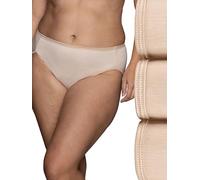 Vanity Fair Illumination Hi Cut Panties, Silky Stretch & Satin Trim Ropa Interior, 3 Pack-Rosa Beige, 38 (Pack de 3) Mujeres