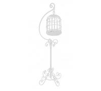 Vanity Fair Miniatura para Casa de Muñecas Mascota Accesorio Hierro Labrado Blanco Colgante Pájaro Jaula