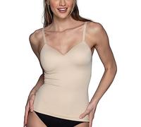 Vanity Fair Shaping Cami with Built in Bra, Tummy Control Shapewear Camisole Tops for Women, Damask Neutral, Small