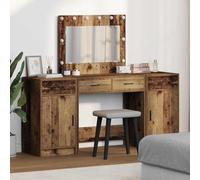 Vanity Table - Tocador moderno con puerta, 3 unidades, color marrón, 40 x 41 x 75 cm, material de madera, mesa de maquillaje para mujeres, dormitorio, instalación rápida, fácil de mantener