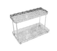 Vanity Top Organizer - Bathroom Counter Shelf | 2-Tier Vanity Desktop Shelf | Acrylic Storage Rack, Countertop Storage Rack, Corrugated Bathroom Cosmetic Organizer for Dresser Tray Sink