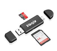 Vanja Lector de Tarjetas SD con USB-A y Micro USB - Compatible con Android (OTG), PC, Cámara, Soporta SD/SDXC/SDHC/Micro SD (TF), UHS-I y Plug & Play
