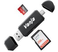 Vanja Lector de tarjetas SD/Micro SD, Micro USB y USB 2.0, adaptador OTG para SDXC, SDHC, SD, MMC, RS-MMC, Micro SDXC, Micro SD, Micro SDHC y tarjetas UHS-I
