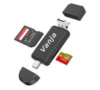 Vanja Lector de tarjetas SD, USB 2.0/Micro USB y adaptador tipo C OTG para tarjetas SDXC, SDHC, SD, MMC y UHS-I