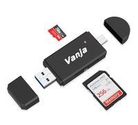 Vanja Lector de Tarjetas SD USB-C 3.0 Doble Ranura, Adaptador Tipo C a Micro SD para MicroSD/SDHC/SDXC, Compatible con Portátil/PC, iPhone 16/15, MacBook, iPad Pro y Android