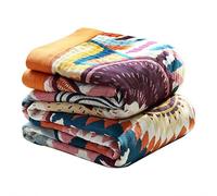 VANJOROY Manta bohemia grande de doble cara para sofá de 2 o 3 plazas, 100 % algodón orgánico puro para sillón, sofá y cama (mundo colorido, 230 x 250 cm)