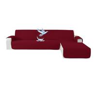 Vankaria 3 Seater L Shape Scratch Sofa Cover, Funda para Sofá Esquinero, Funda Universal en L Reversible y Lavable, Non-Slip, Adjustable, Anti Cats (Burgundy)