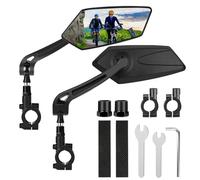 Vankarr 2 Piezas Retrovisor Bicicleta Espejo Bicicleta Manillar Retrovisor Patinete Electrico para 20-24mm Manillar Espejos para Patinete Eléctrico Moto Montaña