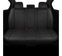 Vankerful Fundas de asiento trasero de coche, fundas de asiento trasero, fundas de cojín de piel sintética para vehículos (fundas de asiento trasero, negro)