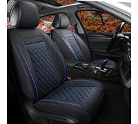 Vankerful - Par de Fundas de Asiento Delantero de Coche, Ajuste Universal para la mayoría de Coches, SUV, sedanes y camionetas, de Piel sintética (par Delantero, Negro/Azul)