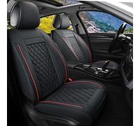 Vankerful - Par de Fundas de Asiento Delantero de Coche, Ajuste Universal para la mayoría de Coches, SUV, sedanes y camionetas, de Piel sintética (par Delantero, Negro/Rojo)