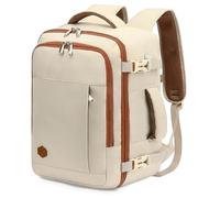 VANKEV Mochila Viaje Cabina Avion 45x36x20 para Ryanair 30L Equipaje de Mano Bolso de Viaje Mujer Hombre para Portatil de 15.6 Pulgadas de Escuela Trabajo,Beige