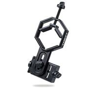 Vankey Soporte de teléfono telescópico grande, adaptador de teléfono de metal para telescopio, monocular, binocular, compatible con iPhone, Samsung y más smartphones (Bluesky V1-L)