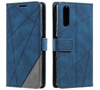Vankii Funda para Sony Xperia 5, Billetera Carcasa Protectora Libro Tapa Silicona Bumper PU Cuero Cartera Case Flip Cierre Magnético Leather Soporte Wallet Antigolpes Cover (Azul)