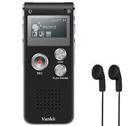 Vankii Grabadora de Voz Digital, 8 GB USB, grabadora de Audio con Reproductor de MP3, grabadora de Sonido pequeña y portátil con grabación HD, Doble micrófono Recargable, grabadora de Voz para