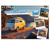 Vanlife - Caravan Abenteuer (Tischkalender 2026 DIN A5 quer), CALVENDO Monatskalender: Entflieh dem Alltag, entdecke die Welt auf eigene Faust und finde dein Zuhause dort, wo die Sonne untergeht.