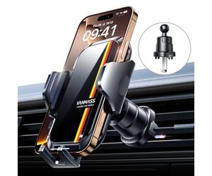 VANMASS 2025 Upgrade【Militare】Soporte para teléfono móvil para coche, gancho de ventilación, soporte para teléfono móvil, giratorio 360°, soporte para coche, 100% protección de silicona, soporte para